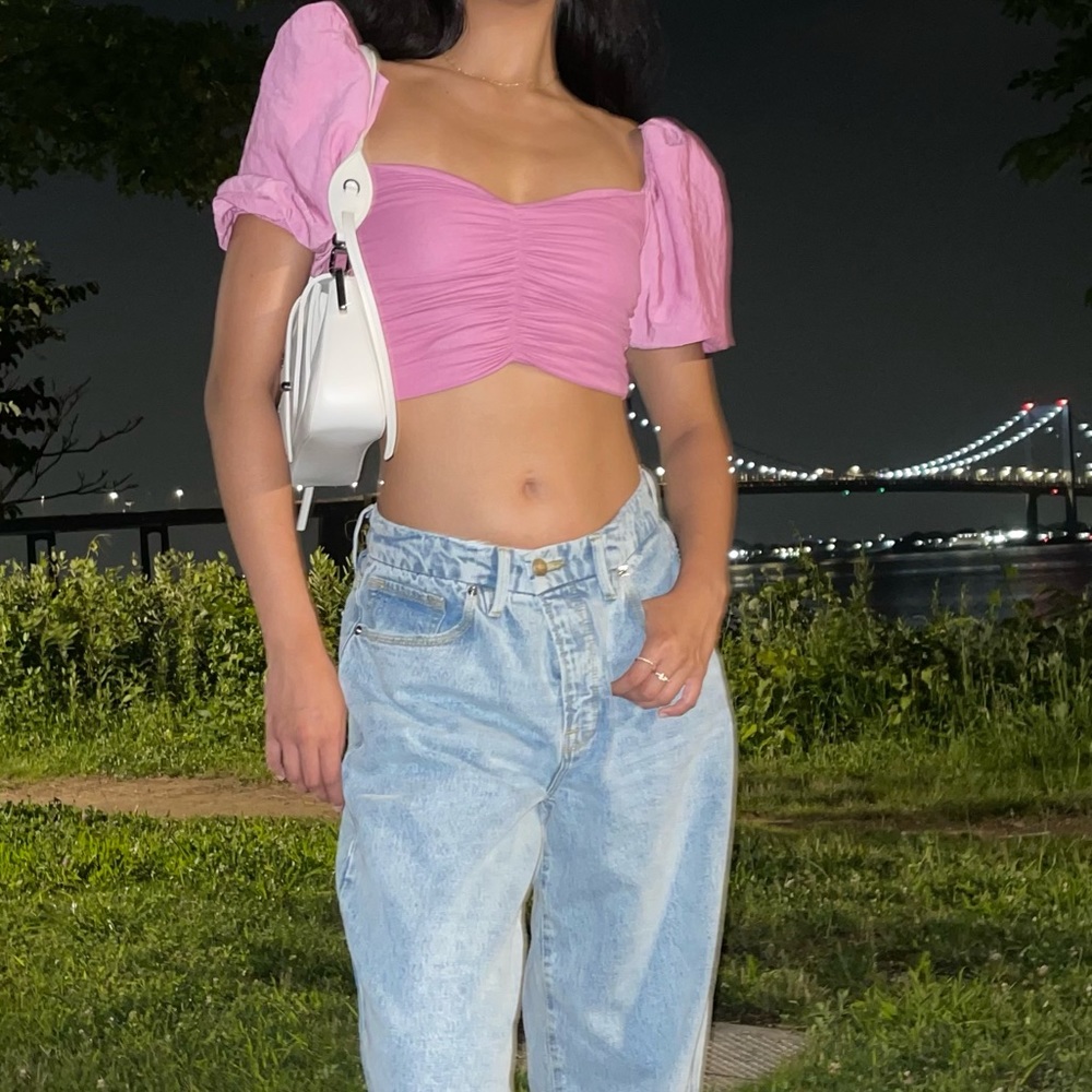 ZARA Puff Sleeve Crop Top